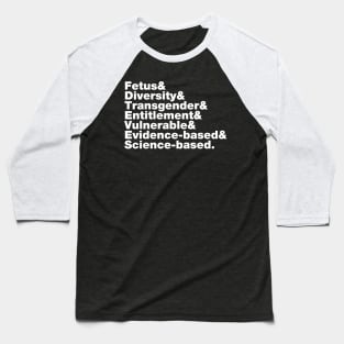 CDC Banned Words Helvetica Baseball T-Shirt